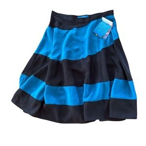 Derek Lam Blue and Black striped A-Line Skirt size 4 nwt